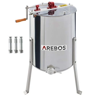 Imagen de Arebos Centrifugadora Manual para Miel (4 panales, Acero Inoxidable)