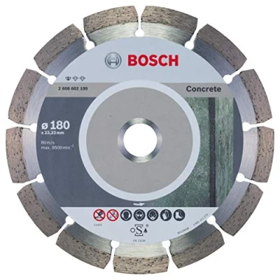 Imagen de Bosch Professional 1 x Disco Tronzador de Diamante Standard for Concrete, para Hormigón, Hormigón Poroso, Ø 180 22.23 2 10 mm, Accessorios Amoladoras