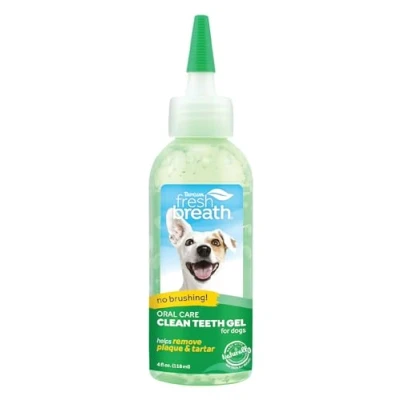 Imagen de Tropiclean Fresh Breath by Gel de Cuidado Bucal para Perros Dientes Limpios, Sin Cepillado Combate la Placa, el Sarro y Enfermedad Gingival Original 118 ml
