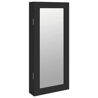 Imagen de vidaXL Espejo con joyero de Pared Negro 30x8,5x67 cm