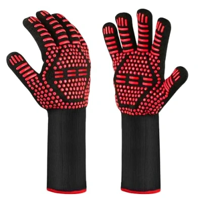 Imagen de Guantes para Barbacoa Horno, MILcea Horno Resistentes al Calor, Manoplas cocinar y Hornear