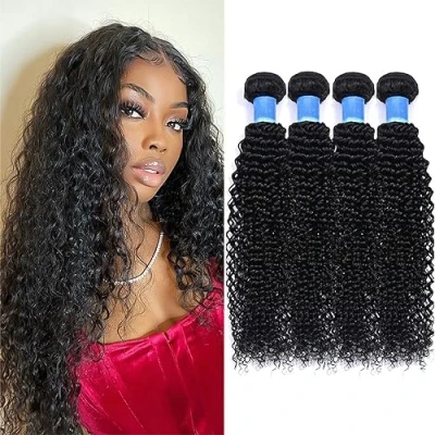 Imagen de Extensiones Brasileñas de Pelo Natural brasileño, Mechas rizado 4 rizos 26 pulgadas extensión 200g