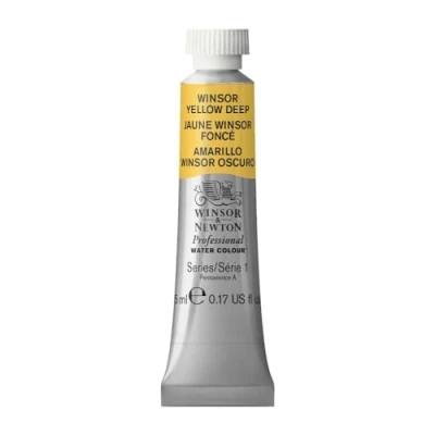 Imagen de Winsor &amp; Newton Acuarela Profesional Pintura de Acuarela, Alta Luminosidad, Resistente a la Luz, Calidad Archivo, Tubo 5ML, Color Amarillo Oscuro