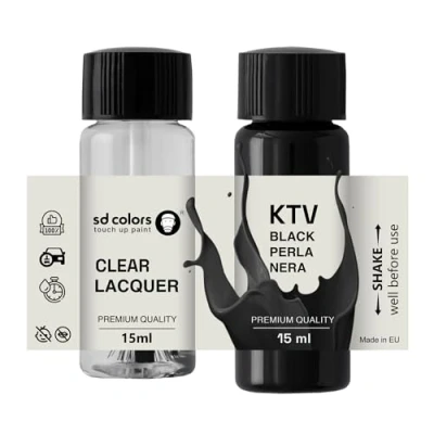 Imagen de SD COLORS Black Perla Nera KTV Pintura para retocar (15 ML), color negro