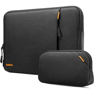 Imagen de tomtoc 360 Funda para Nuevo 14 Pulgadas MacBook Pro M4/M3/M2/M1 Pro/MAX (2024 2021) A3401 A3185 A3112 A2992 A2918 A2779 A2442, Protección Total, Portátil con Bolsa de Accesorios