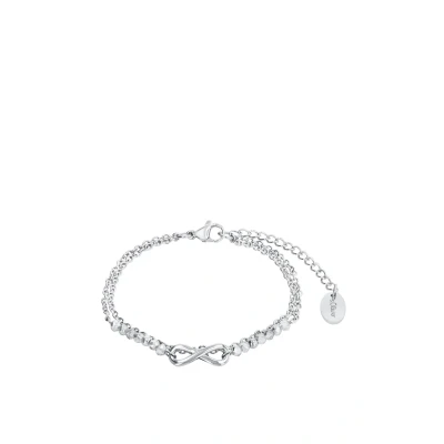 Imagen de s.Oliver pulsera de acero inoxidable señoras brazo joyas, con cristal, 16+4 cm, plata, Infinito, Viene en caja regalo joyería, 2022717