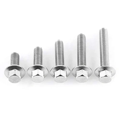 Imagen de 10 piezas M6 de acero inoxidable SS304 tornillos brida hexagonal tapa arandela cabeza sujetador hexagonales brida(M6*16)