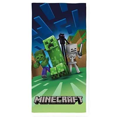 Imagen de Halantex Toalla de baño Minecraft 70 x 140 cm, 100% algodón