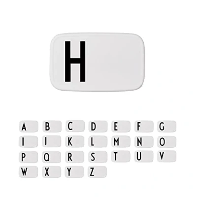 Imagen de design letters personal caja de almuerzo (Blanco) H Sin BPA y BPS, la a Z, Ideal Para escuela o el trabajo, Fácil abrir, adultos niños, 154 g, W: 18 x H: 6.5 xl: 11cm