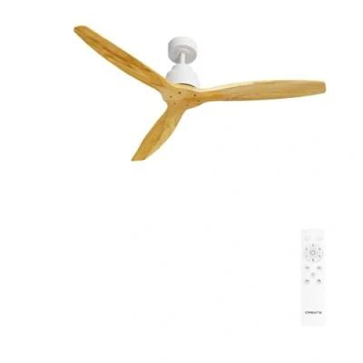 Imagen de CREATE / WINDSTYLANCE DC/Ventilador de techo blanco con mando 40W, Silencioso, Ø132 cm, 6 velocidades, temporizador, verano invierno, doble altura, motor DC