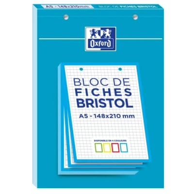 Imagen de OXFORD BRISTOL 2.0 Lote de llaves perforadas, 148 x 210 mm, pequeñas baldosas, 5 30 enchufes marco, color azul