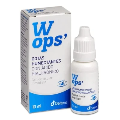 Imagen de DEITERS Wops&#039; Gotas Humectantes 10 ml, Lágrimas Artificiales para Ojos Secos, Colirio con Ácido Hialurónico 0,13% y sin Conservantes, Colirio, Lubricantes en Frasco