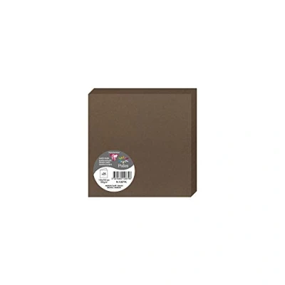 Imagen de Clairefontaine 12879C Un paquet de 25 cartes pliées Pollen 13,5x13,5 cm 210g, Marron taupé