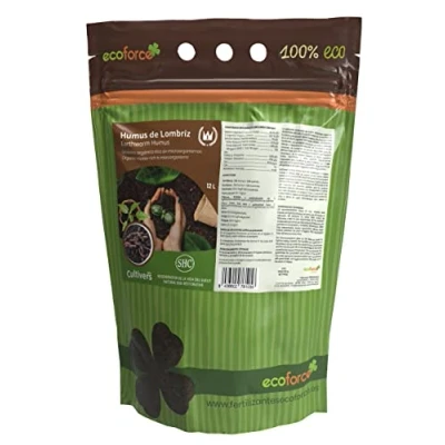 Imagen de CULTIVERS Humus de Lombriz Ecológico 12 L Universal. Abono para Plantas. Fertilizante Orgánico 100% Natural. Reconstituyente del Suelo