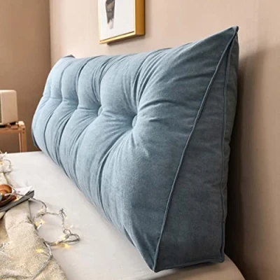 Imagen de Yanman Almohadas grandes de cuña para cabecero cama, almohada triangular lectura, cojín apoyo lumbar, respaldo cintura, posicionamiento suave sofá 80 x 50 20 cm