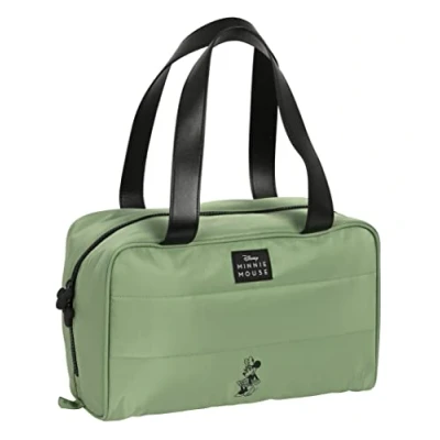 Imagen de MINNIE MOUSE Mint Shadow Neceser Rectangular con Asa, Infantil, Adaptable a Carro, Ideal para Niños, Cómodo y Versátil, Calidad Resistencia, 31x14x19 cm, Color Verde militar