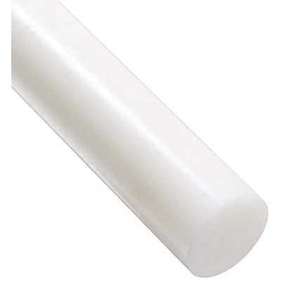 Imagen de HDPE Varilla redonda de polietileno alta densidad, color blanco translúcido, 50 mm diámetro x 300 largo, grado A PE 500