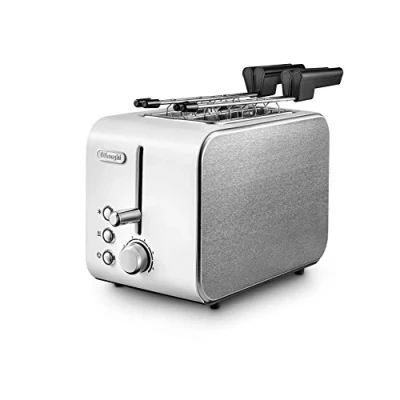 Imagen de De&#039;Longhi CTX2203.W Tostadora con pinzas, control progresivo del grado de tostado, 3 funciones, cajón recogemigas, patas antideslizantes, potencia 550 W, plástico, blanco