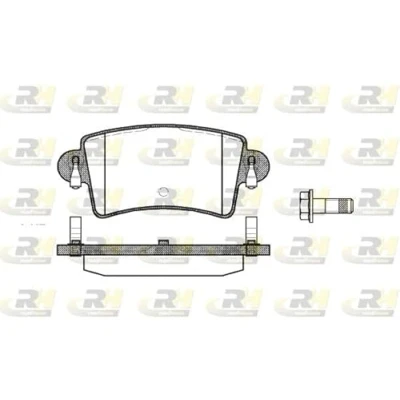 Imagen de ROADHOUSE 2833.00 Juego de pastillas freno Eje trasero con tornillos accesorios, muelle RENAULT: MASTER 2 Kasten
