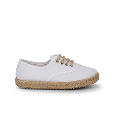 Imagen de Pisamonas Alpargatas para niños, Talla: 24, Blanco Zapatos