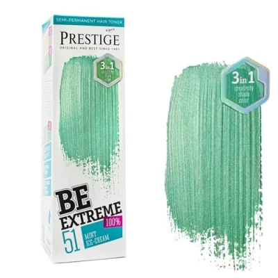 Imagen de Vip&#039;s Prestige Be Extreme Tóner Semipermanente para el cabello Color 51 Helado de menta Pigmento Puro Da a Cabellos Decolorados o Canosos Sin Amoniaco, Parabenos y PPD