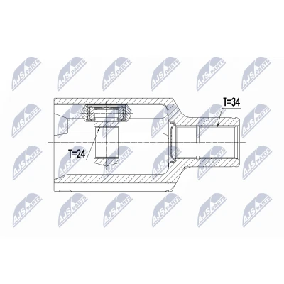 Imagen de NTY NPW ME 090 Junta Homocinética Transmisión automática Eje delantero, izquierda