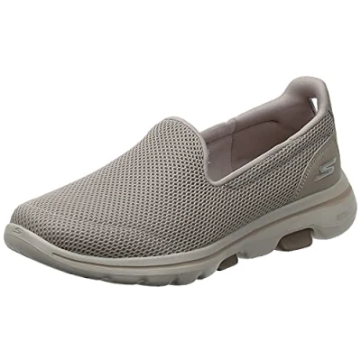 Imagen de Skechers Go Walk 5, Zapatillas sin Cordones Mujer, Taupe Textile/Trim, 43 EU