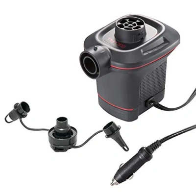 Imagen de Intex 66636 Hinchador eléctrico con adaptador para coche 12V Quick Fill, Color Rojo