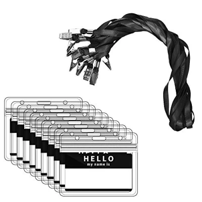 Imagen de Zalava 40 unidades funda para tarjeta de identificación, soporte con cinta Lanyard resistente al agua, tarjetas, negocios