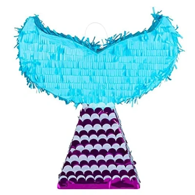 Imagen de Boland 30964 Pinata Cola de sirena, Tamaño 45x40x9 cm, Púrpura, Turquesa, Cumpleaños, Decoración, Juego Fiesta, Regalo