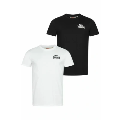 Imagen de Lonsdale Normale Passform Doppelpack Blairmore Camiseta estampada, Hombre, Talla: XXL, Black white