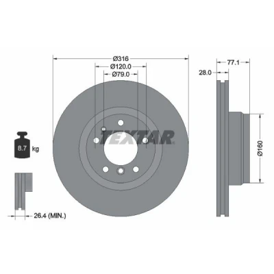 Imagen de TEXTAR PRO+ 92071405 Disco de freno BMW: 7