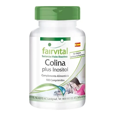 Imagen de Fairvital Colina &amp; Inositol VEGANO Dosis elevada 100 Comprimidos Calidad Alemana