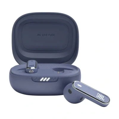 Imagen de Auriculares True Wireless JBL Live Flex, 40 h Autonomía, Cancelación Activa de Ruido, Control táctil, Azul