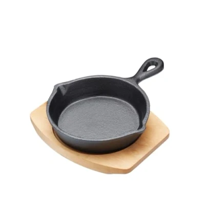 Imagen de MasterClass KitchenCraft Artesà Sartén Pequeña de Hierro Fundido, Redonda, Medidas 20 x 15 cm Negro/Beige, 1 L