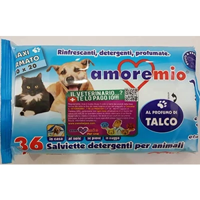 Imagen de Amore Mio Toallitas Húmedas Talco 40 Unidades 20 x 30 CM