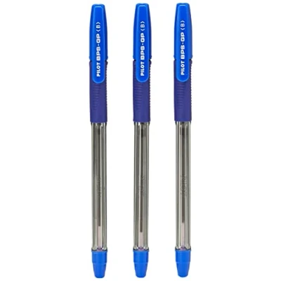 Imagen de Pilot 205101203 BPS GP Bolígrafo con agarre de goma ancho, punta 1,2 mm, trazo 0,34 12 unidades, color azul