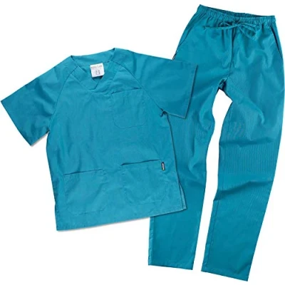 Imagen de Work Team Uniforme Sanitario, con elástico y cordón en la Cintura, Casaca Pantalon Unisex Turquesa XXL
