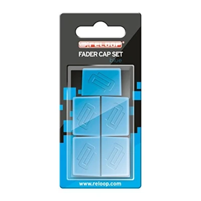 Imagen de Reloop FADER CAP Set BLUE 5 Caps, Recubrimiento de goma para un agarre firme, Compatible con la mayoría los mezcladores y controladores DJ, azul,