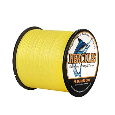 Imagen de HERCULES Sedal Trenzado de 4 Hilos, 100 2000 m, 6 LB, Súper Suave, Polietileno, Multifilamento Hilo Pescar en el mar y Agua