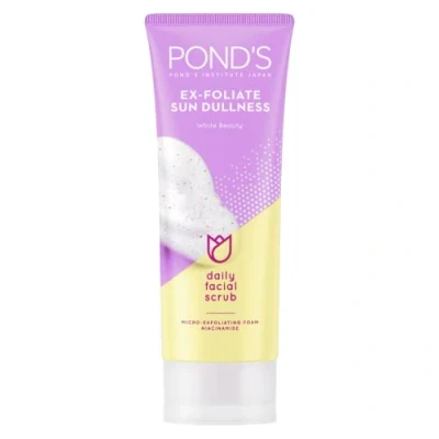 Imagen de POND&#039;S Blanco Belleza Sol Dullness Eliminación Diario Facial Exfoliante Iluminador Aligeramiento Cara Lavado Limpieza Crema 100g