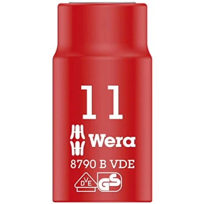 Imagen de WERA 05004955001 8790 B VDE 11,0 Llave de vaso VDE, aislada, con arrastre 3/8&quot;