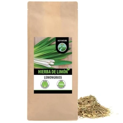 Imagen de hierba de limón cortada (1kg), limón, té suavemente secado, 100% puro y natural