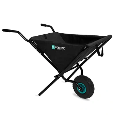Imagen de VONROC Carretilla Plegable 50 litros 30 kg. de Capacidad Carga Recoger y Transportar follaje esquejes