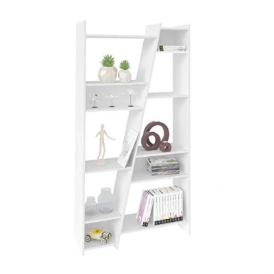 Imagen de MOMMA HOME Estantería de Libros, librería Salón Acabado MDF Pino Color Blanco, Modelo PEZA, Medidas 93 x 30 179 cm