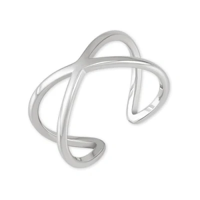 Imagen de GD GOOD.designs Anillo ajustable para señoras en forma de X acero inoxidable plata, oro u rosa I abierto con baño 18 quilates (Plata)