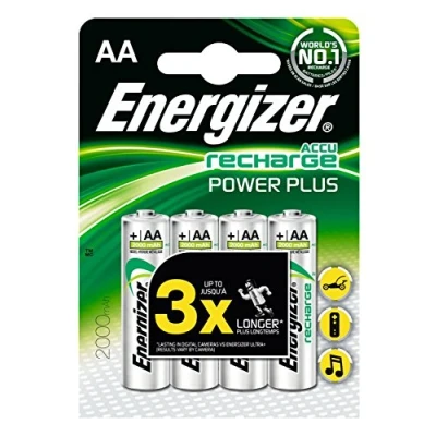 Imagen de Energizer Recargables, Pack de 4 pilas AA 2000 mAh, precargada, para dispositivos uso frecuente y cientos recargas
