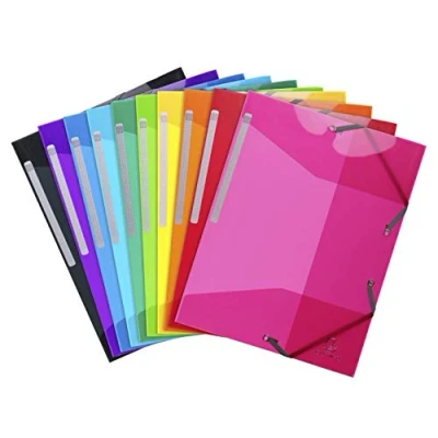 Imagen de Exacompta Iderama PP Pack de 10 carpetas con gomas y 3 solapas, 24 x 32 cm