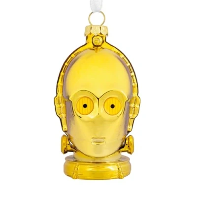 Imagen de Hallmark C 3PO Adorno de Cristal, decoración árbol Star Wars, Colgante Navidad, Regalos para Navidad