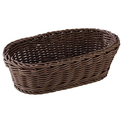 Imagen de cesta APS Baguette, ovalada &quot;PROFI LINE&quot; Cesta, de mimbre polipropileno Dimensiones: 28 x 16 cm/Altura: 8 cm/Color: Marrón oscuro